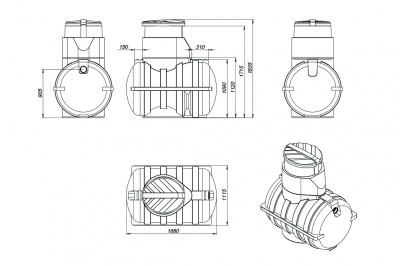 Емкость подземная «Rostok» U 1250л в Щучьем